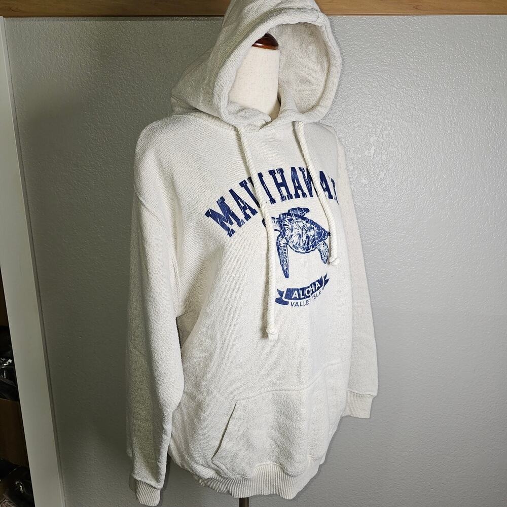 MJ Apparel Oatmeal Color Knit Sweatshirt  Aloha Maui Hawaii Med PT22.5 L 25 - Picture 2 of 8